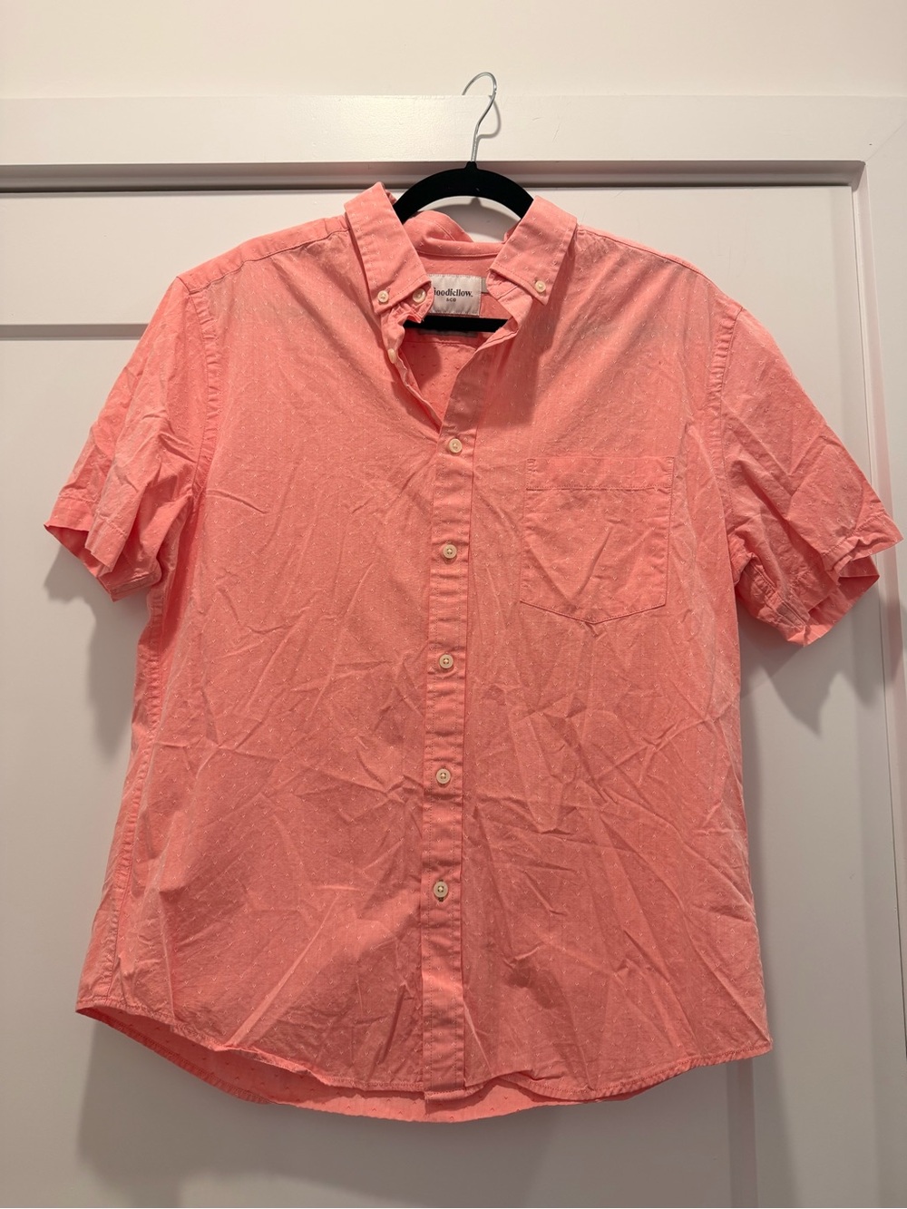 Goodfellow & Co Short-Sleeve Button-Down Shirt in Coral